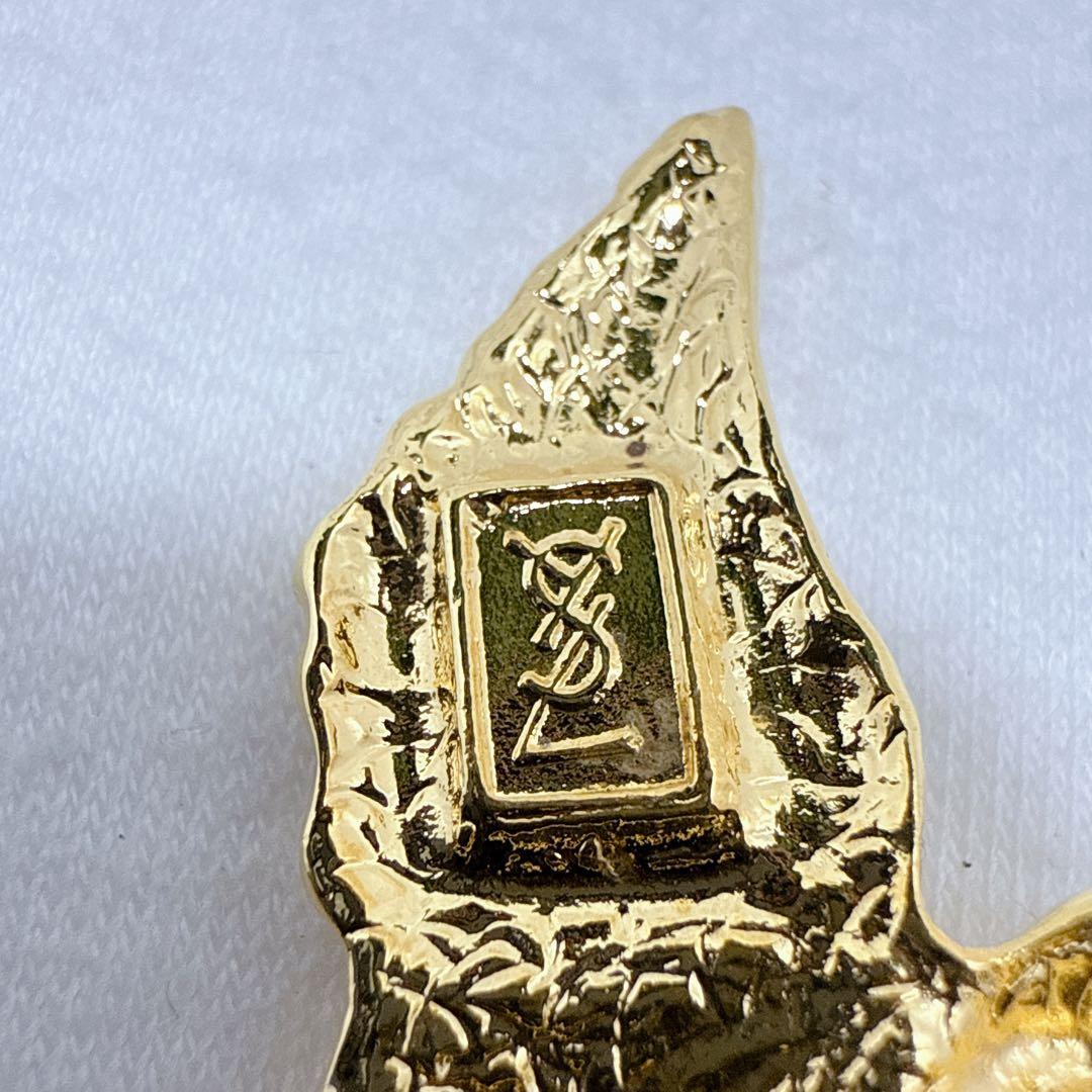 YSL イヴサンローラン ゴールドカラー バード 鳥 ブローチ