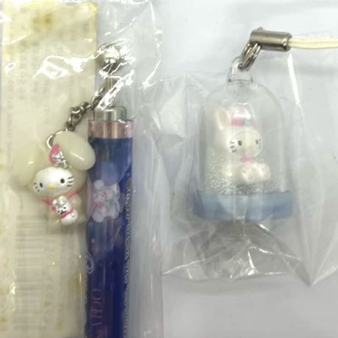 希少☆キティ ご当地 北海道☆ストラップ＆ボールペン☆雪うさぎ☆未使用
