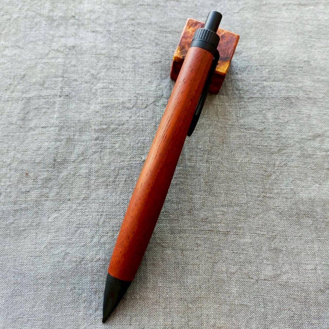 アンティークキューバンマホガニー　ハンドメイド　木軸シャープペン　0.5mm