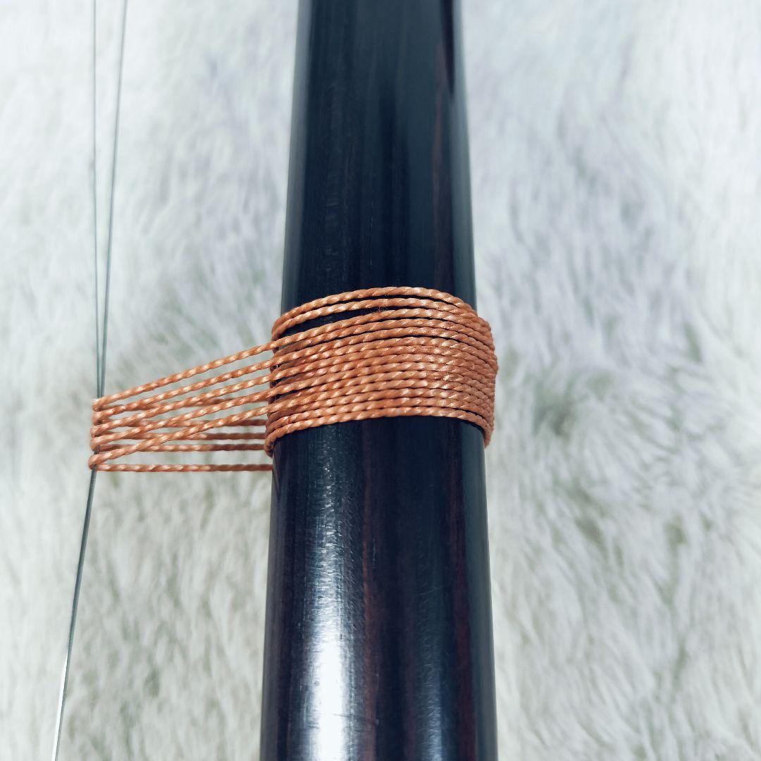 【良品】二胡　黒檀精品　蛇革　ケース付き　弓付き　説明書あり