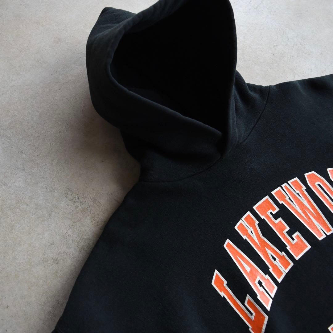 90sラッセル russel カレッジ プルオーバー パーカー 黒 XL