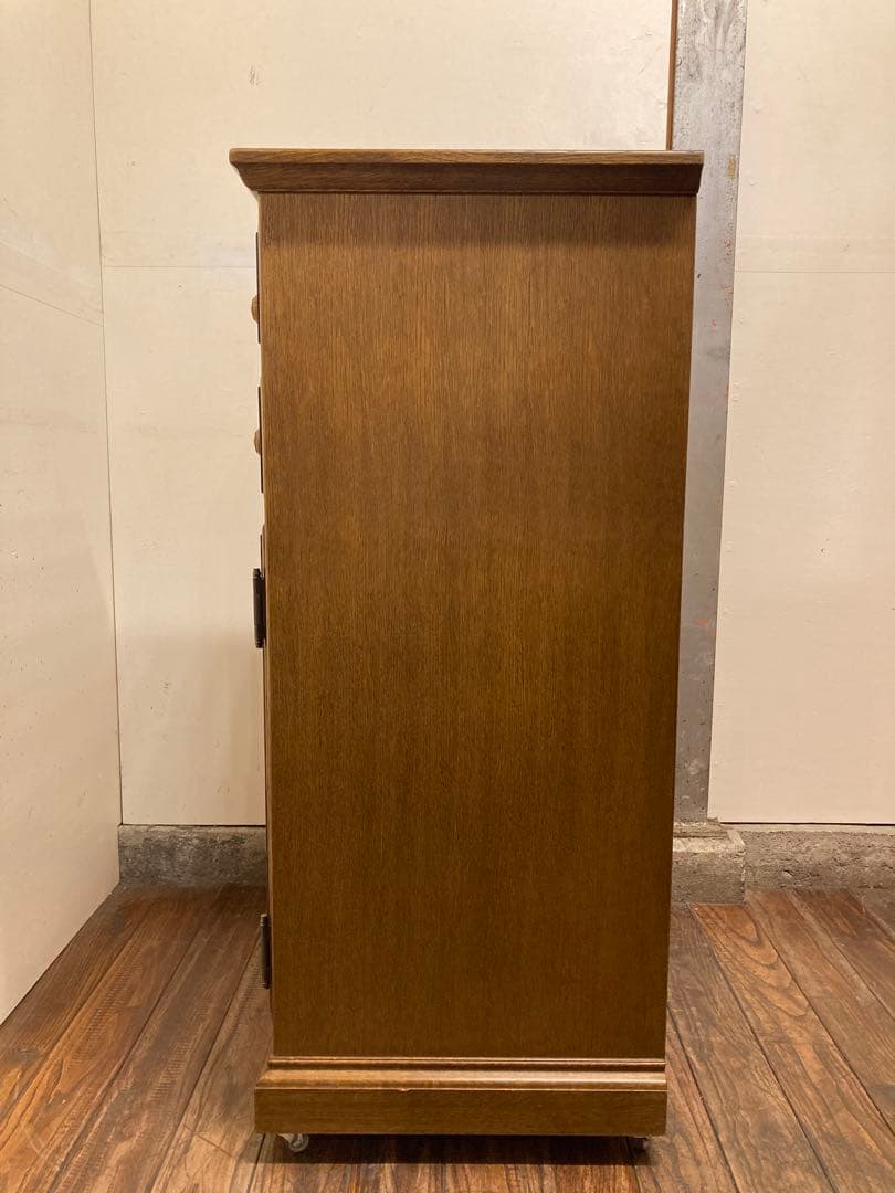 葉山家具 葉山ガーデン オーク材 スリムキャビネット キャスター付