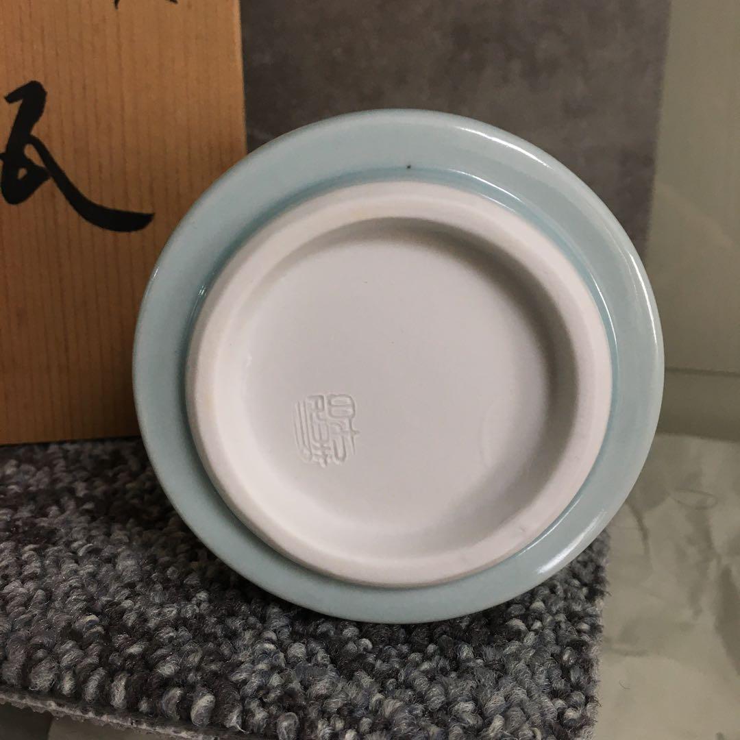 京焼　清水焼　伊藤昇峰造　花瓶　共箱　青磁