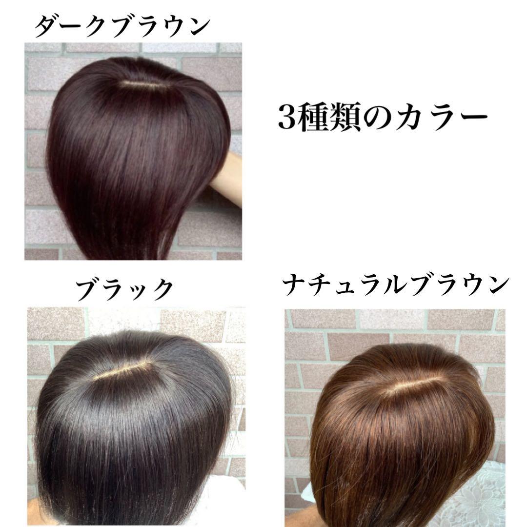 人毛100% 総手植 医療用 部分ウィッグ ヘアピース かつら ブラウン 茶 黒