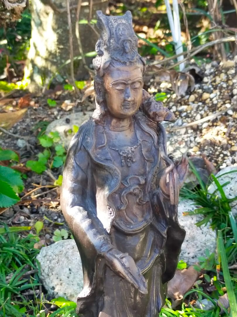 ♥仏像　銅製　観音像　330ｍｍ　観音様　骨董品　観音菩薩