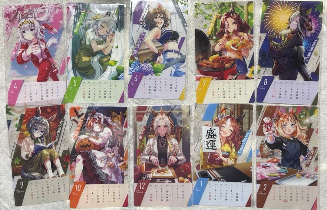 ウマ娘 2025年つながる！卓上カレンダー 4~10月、12~2月