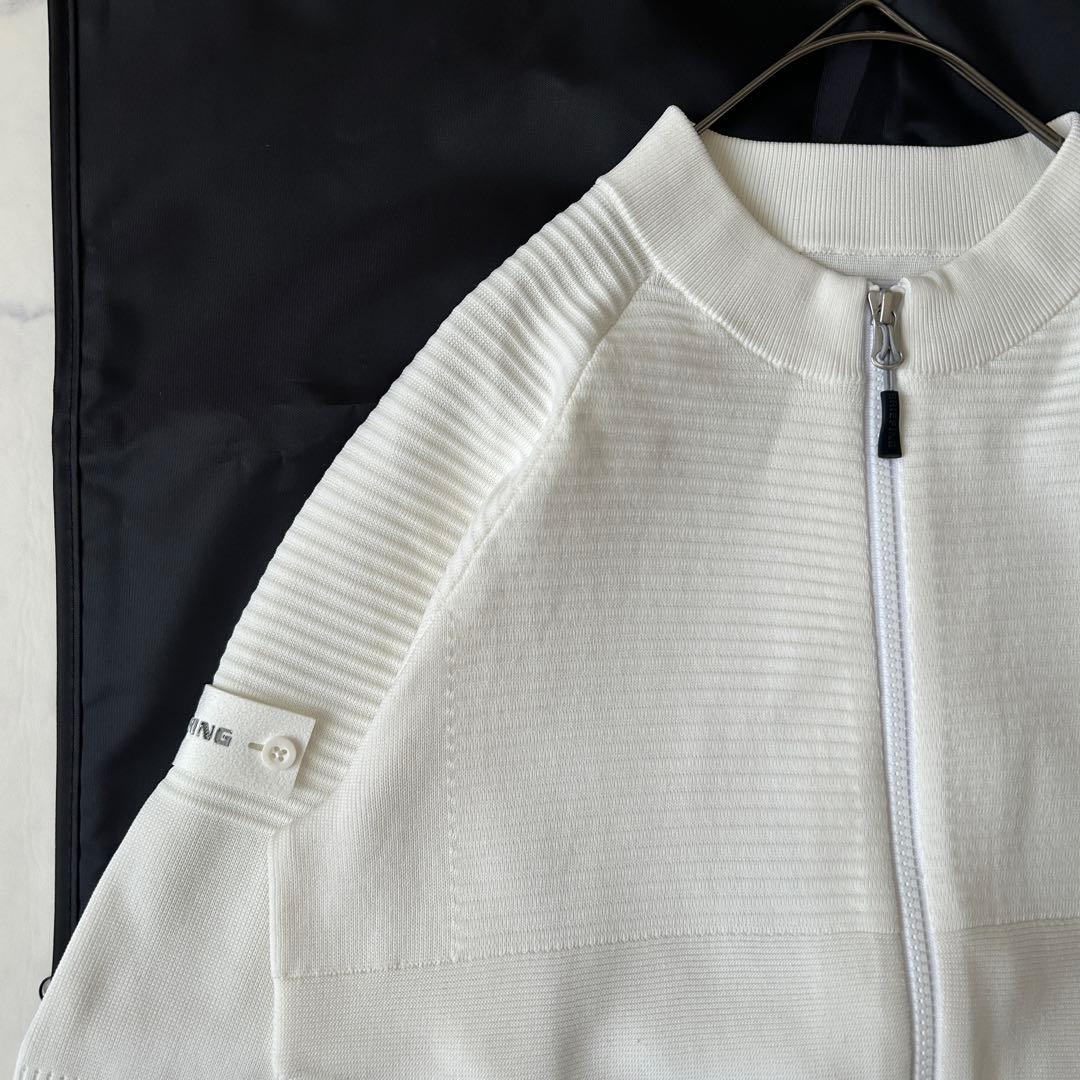 ブリーフィング 2025年モデル ジップアップブルゾン ホワイト レザーロゴ