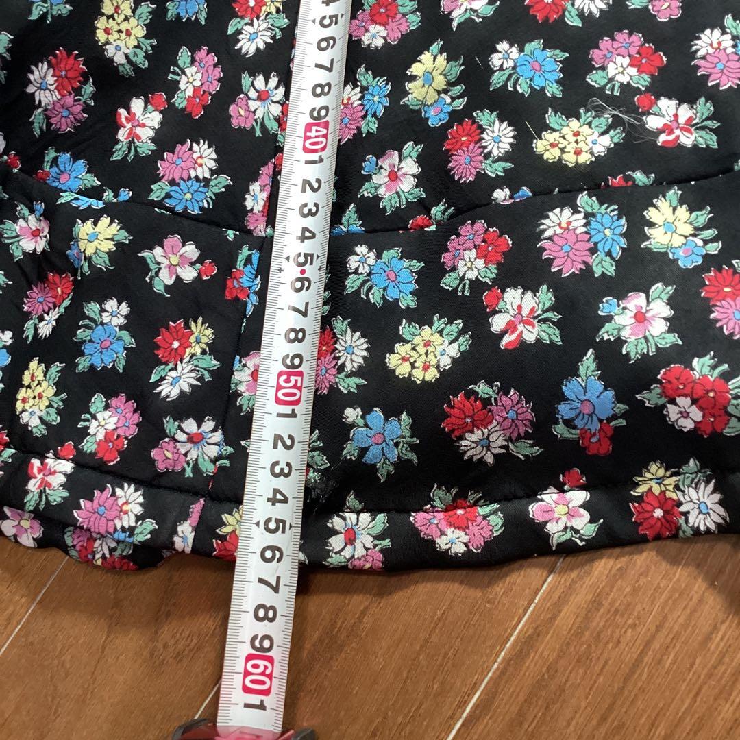 tricot フレアスカート 花柄 黒