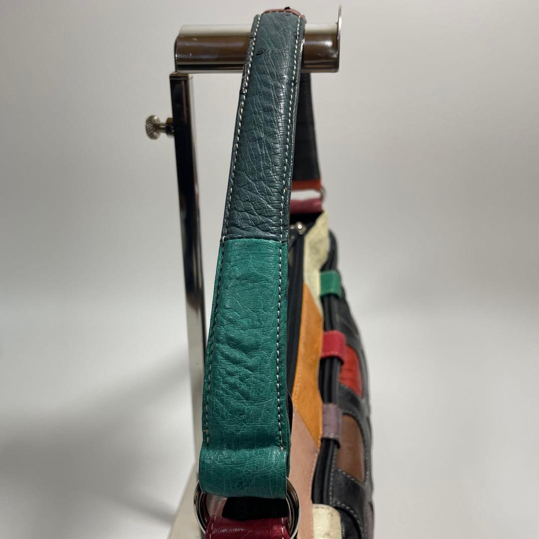 オーストリッチ 本革 ハンドバッグ ショルダーバッグ 肩掛け