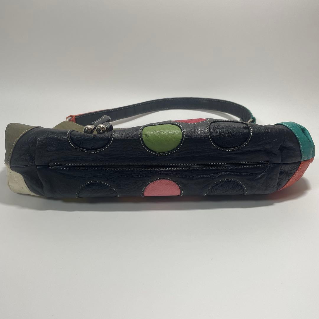 オーストリッチ 本革 ハンドバッグ ショルダーバッグ 肩掛け