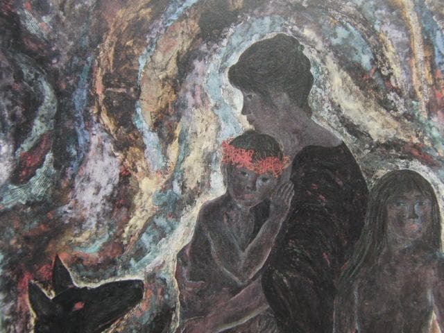 能島和明、【彼岸の華】、希少な額装用画集より、新品額装付