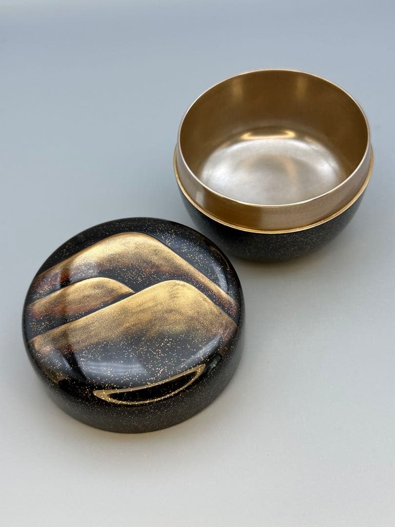 茶道具棗村田宗覚遠山蒔絵 内側銀地