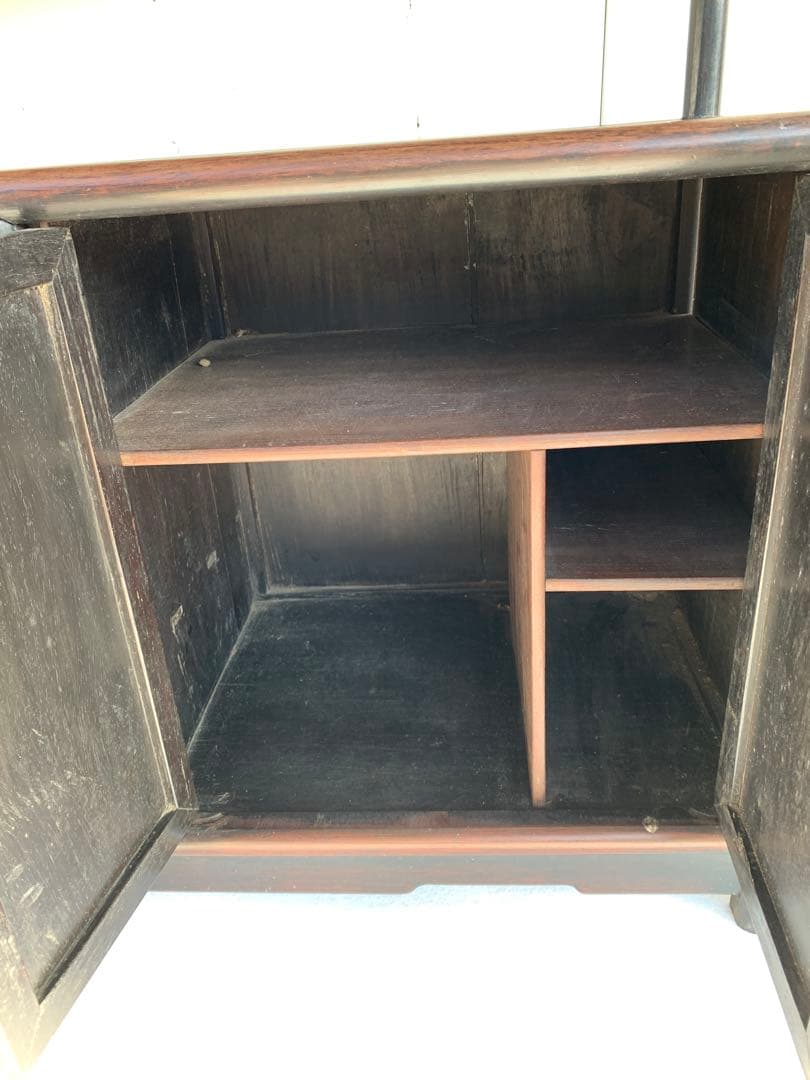 中国家具 古玩 古紫檀 古唐木 雷門 小ぶり 茶棚 無垢材 家具 I3460499108