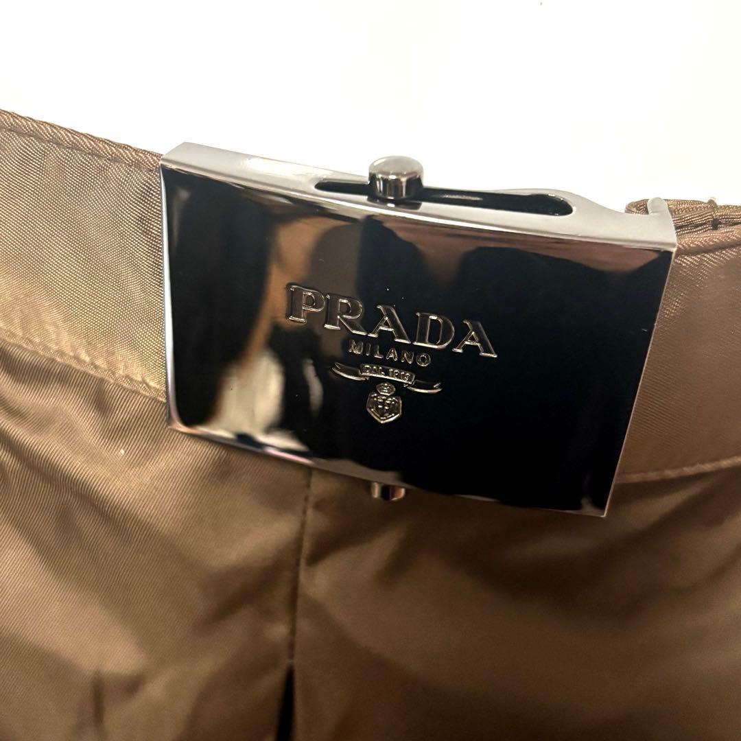 【美品】PRADA プラダ　スカート　カーキ　グリーン　プリーツスカート　38