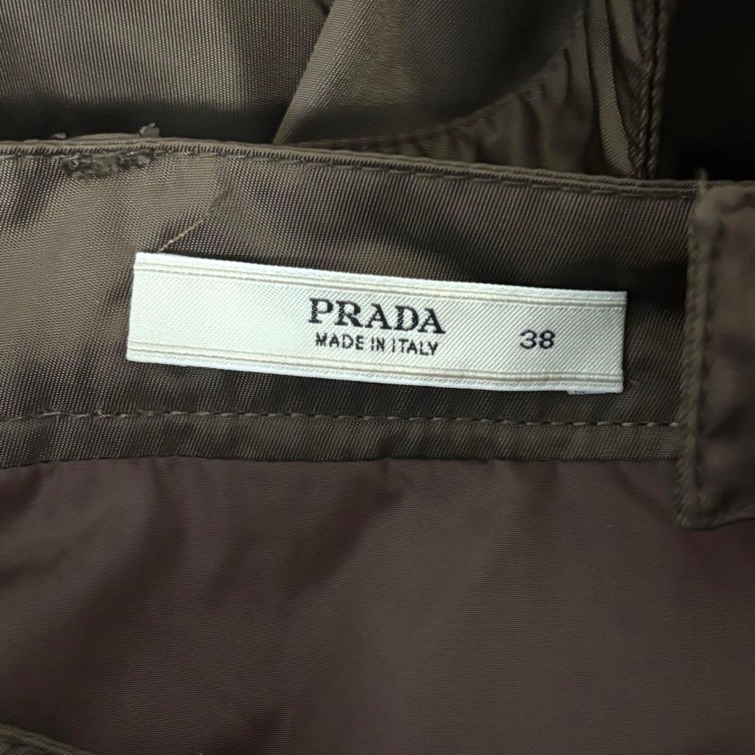 【美品】PRADA プラダ　スカート　カーキ　グリーン　プリーツスカート　38