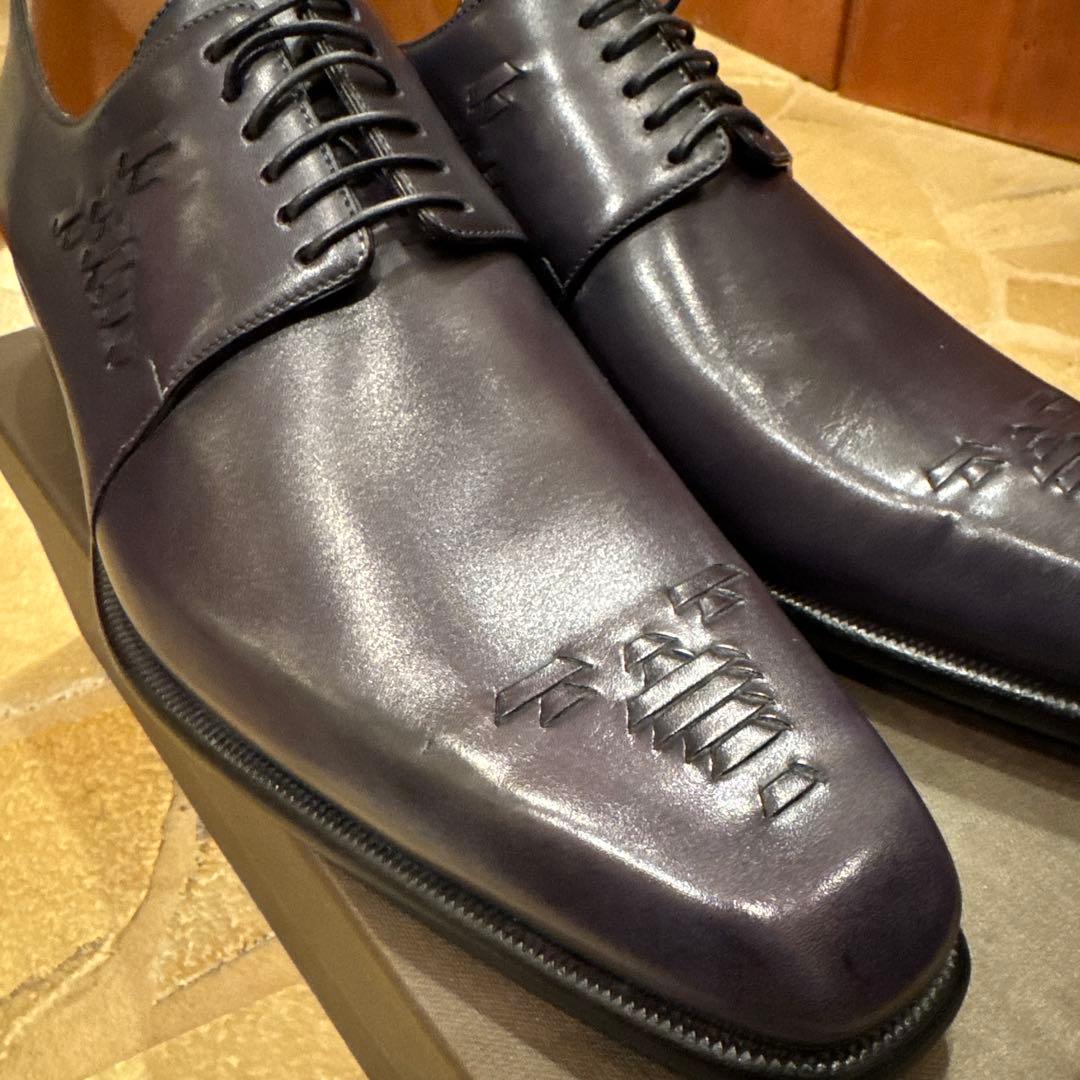 a.testoni⭐️美品・未使用⭐️ネイビー レザー ドレスシューズ