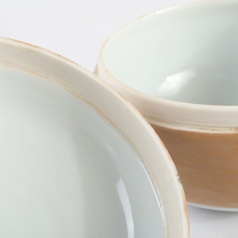 茶道具　染付金彩　りんどう図　御薄器　在銘　共箱　V　9482