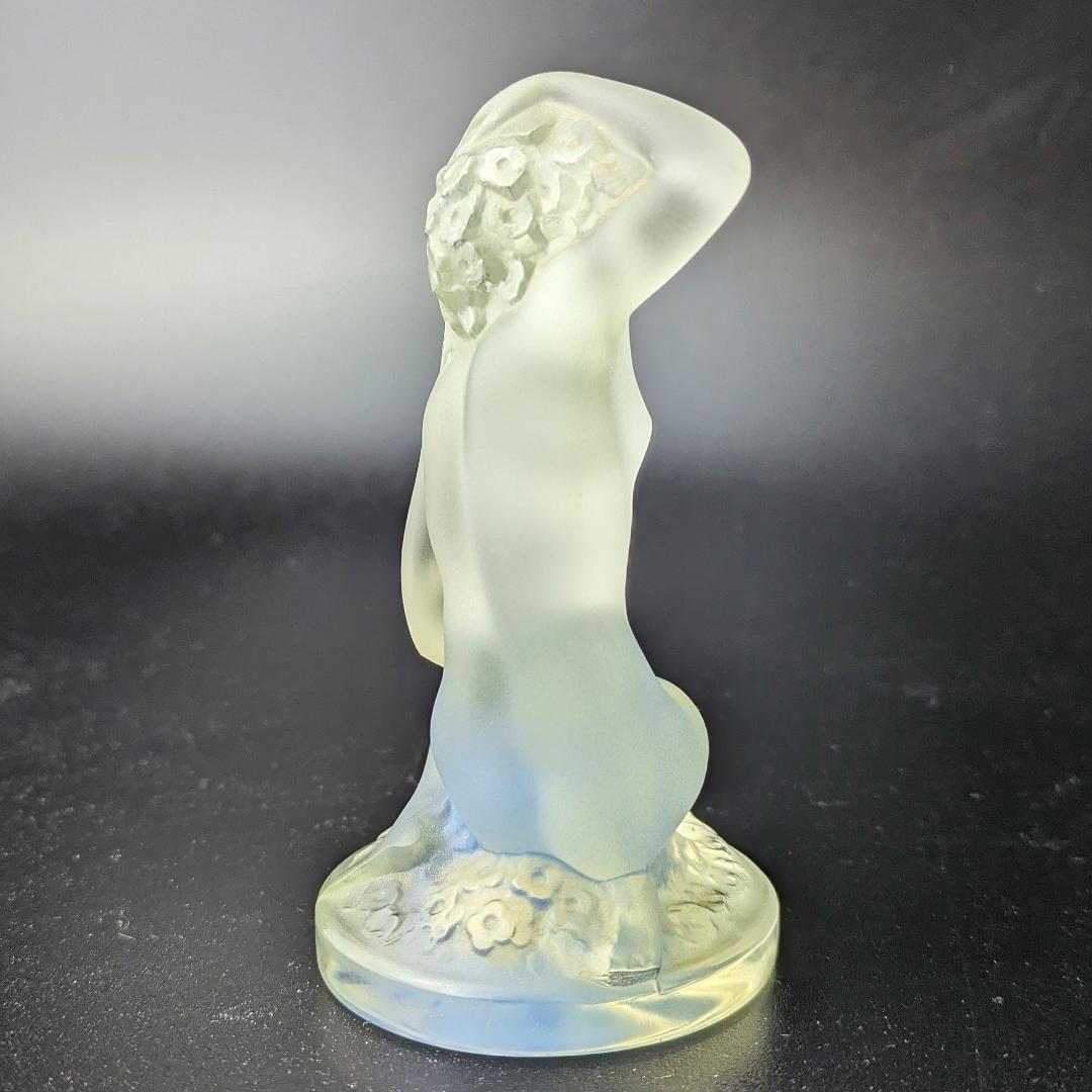 【箱付き極美品】ラリック フロレアル オパルセント ガラス 幻想的な青 裸婦