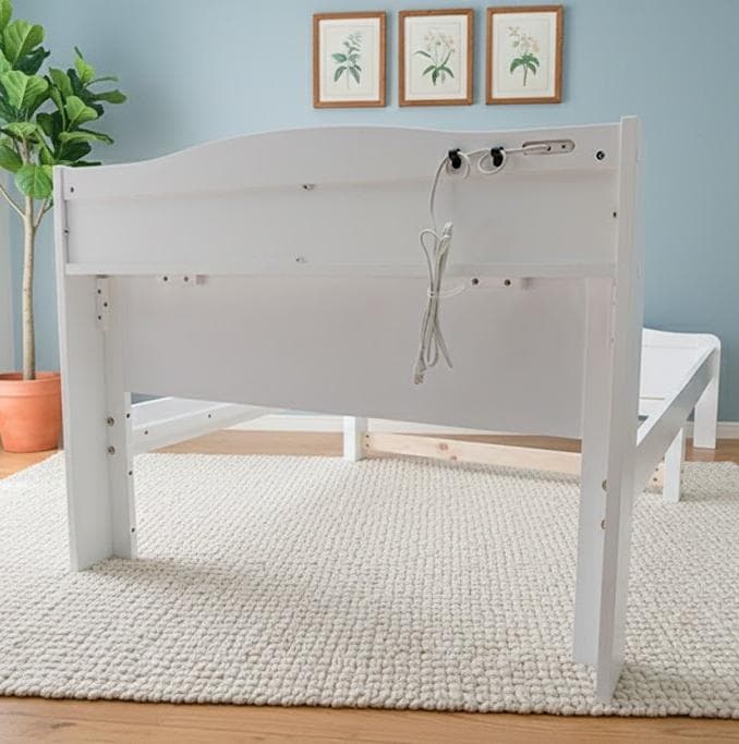 TERU202005　白家具　エレガント　引出し付シングルベッド