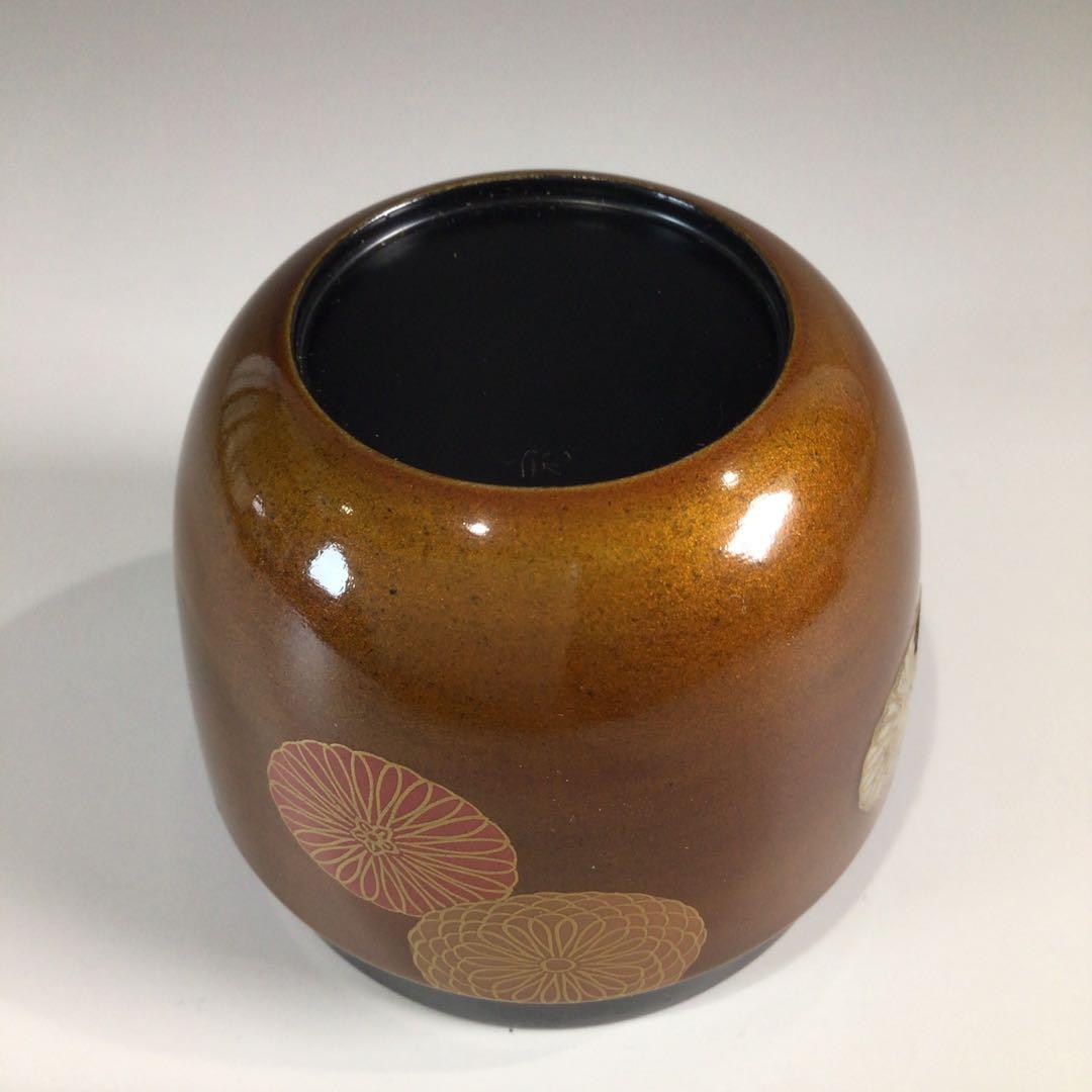 Ｐ３９０　棗　『二代　佐野長寛作』『即中斎　書付』『溜塗』『中棗』　共箱　茶道具