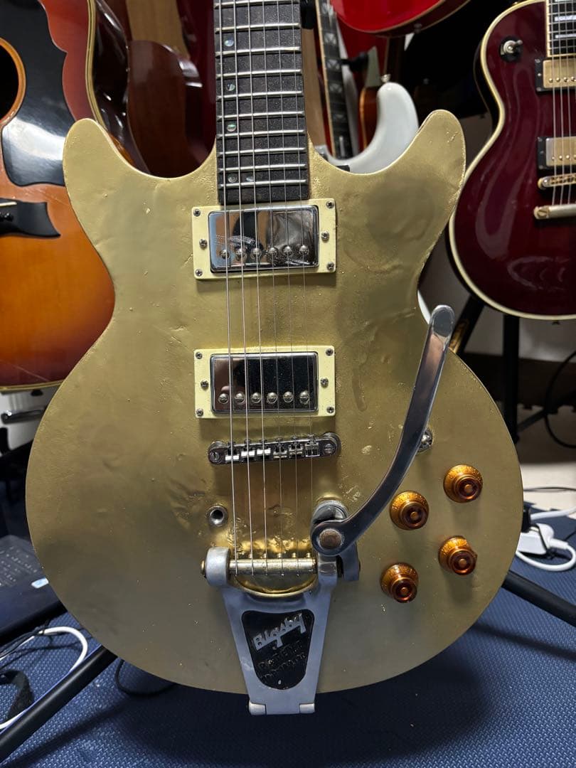 ダブルカッタウェイ ゴールド GROVER ペグ、BIGSBY搭載 ジャンク