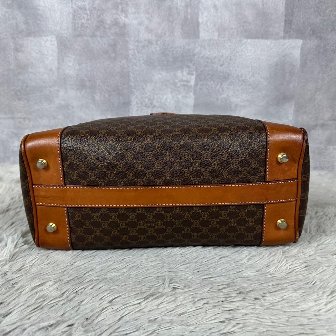 超希少品 CELINE セリーヌ PVC レザー マカダム ボストンバッグ 茶