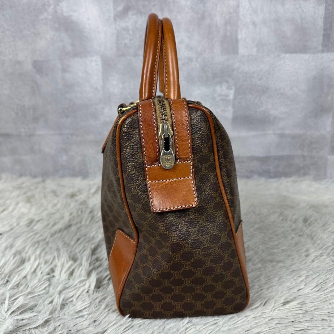 超希少品 CELINE セリーヌ PVC レザー マカダム ボストンバッグ 茶