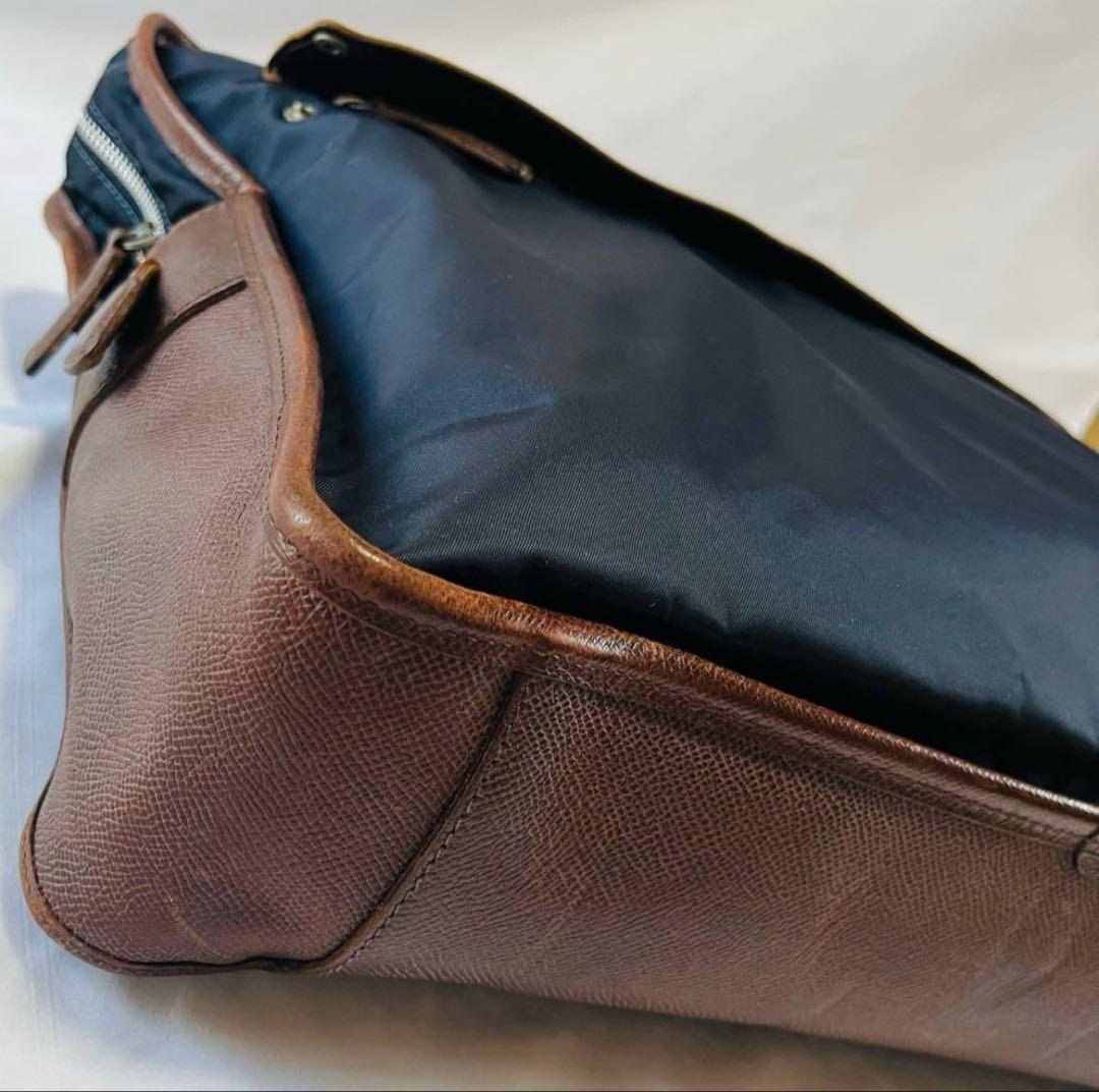 極美品 フェリージ ビジネスバッグ 高級本革レザー 濃茶 ブリーフケース