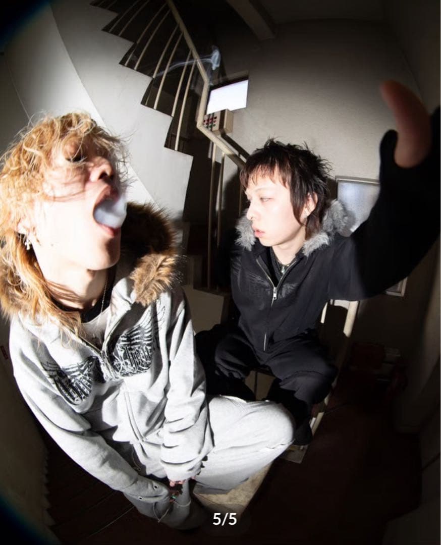 sevns fur zip up hoodie gray who28着用　y2k