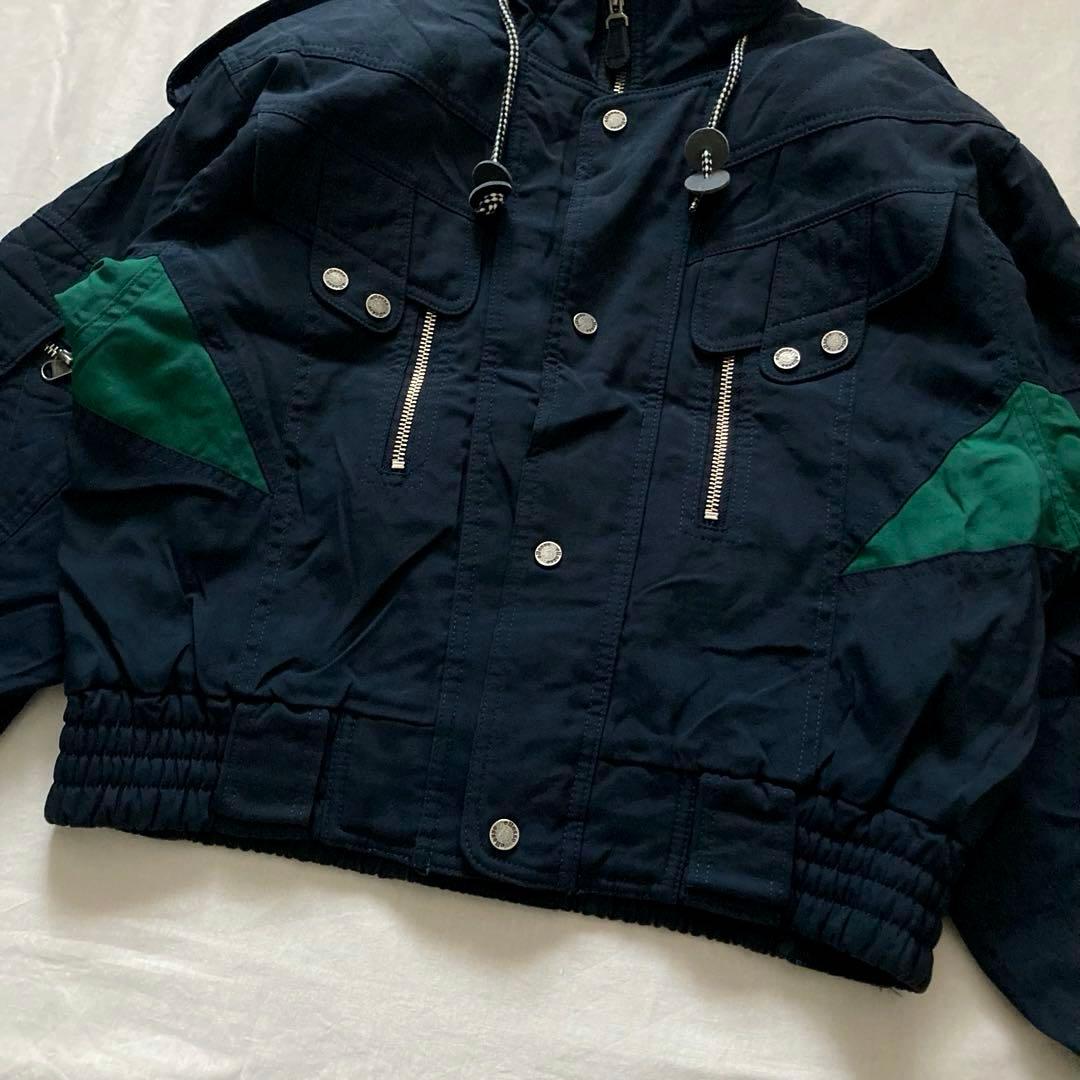 90s vintage shell navy bomber jacket 短丈 - メルカリ