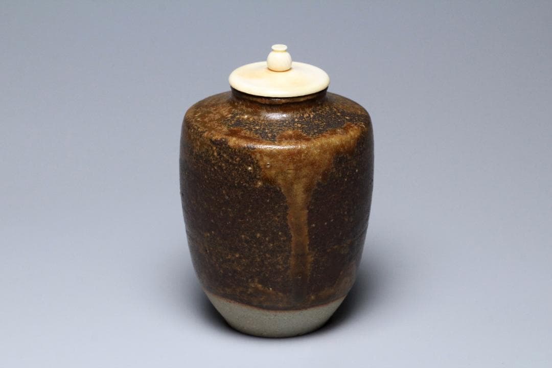 曹東憲　茶入　共箱　茶入れ　古美術品　骨董品　【正一古美術】