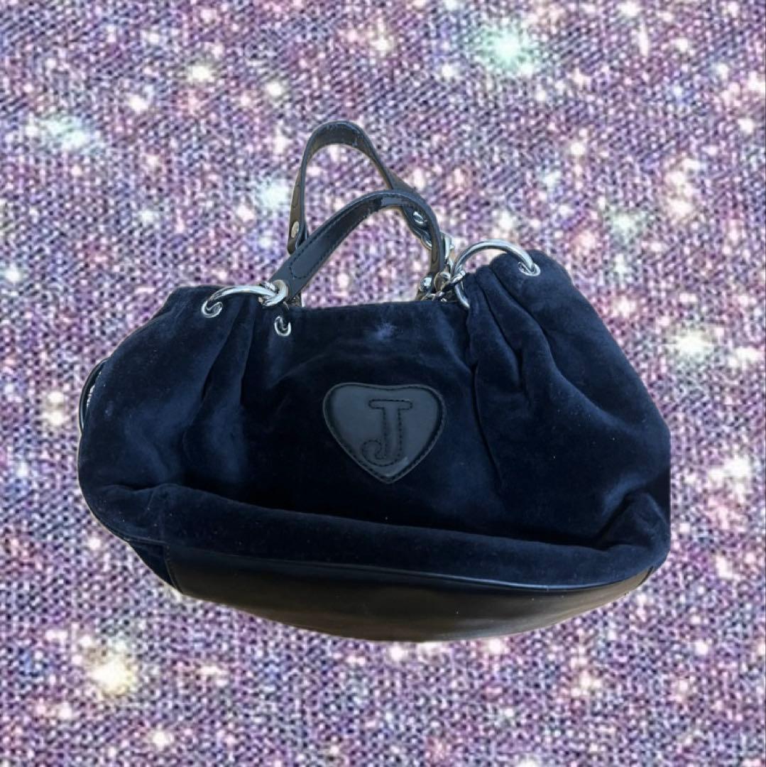 Juicy Couture 黒 ベロアハンドバッグ　y2k グランジ平成ギャル