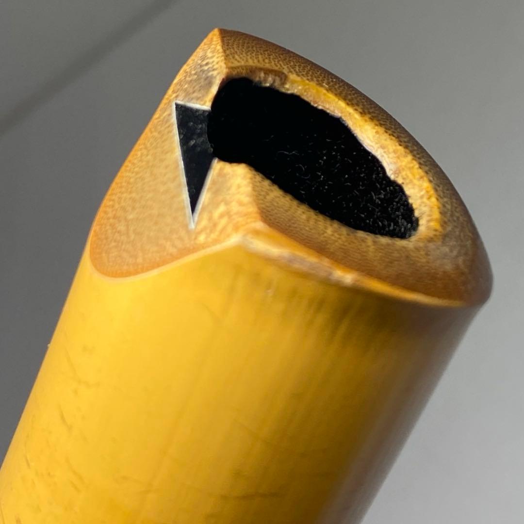 竹風在銘 銀三線 尺八 約60.5cm 東N7-1025①