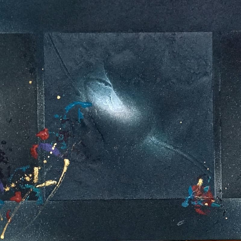 ☆高山洋夫☆砂地に描く『沈黙』のシリーズ アクリル画肉筆900X300