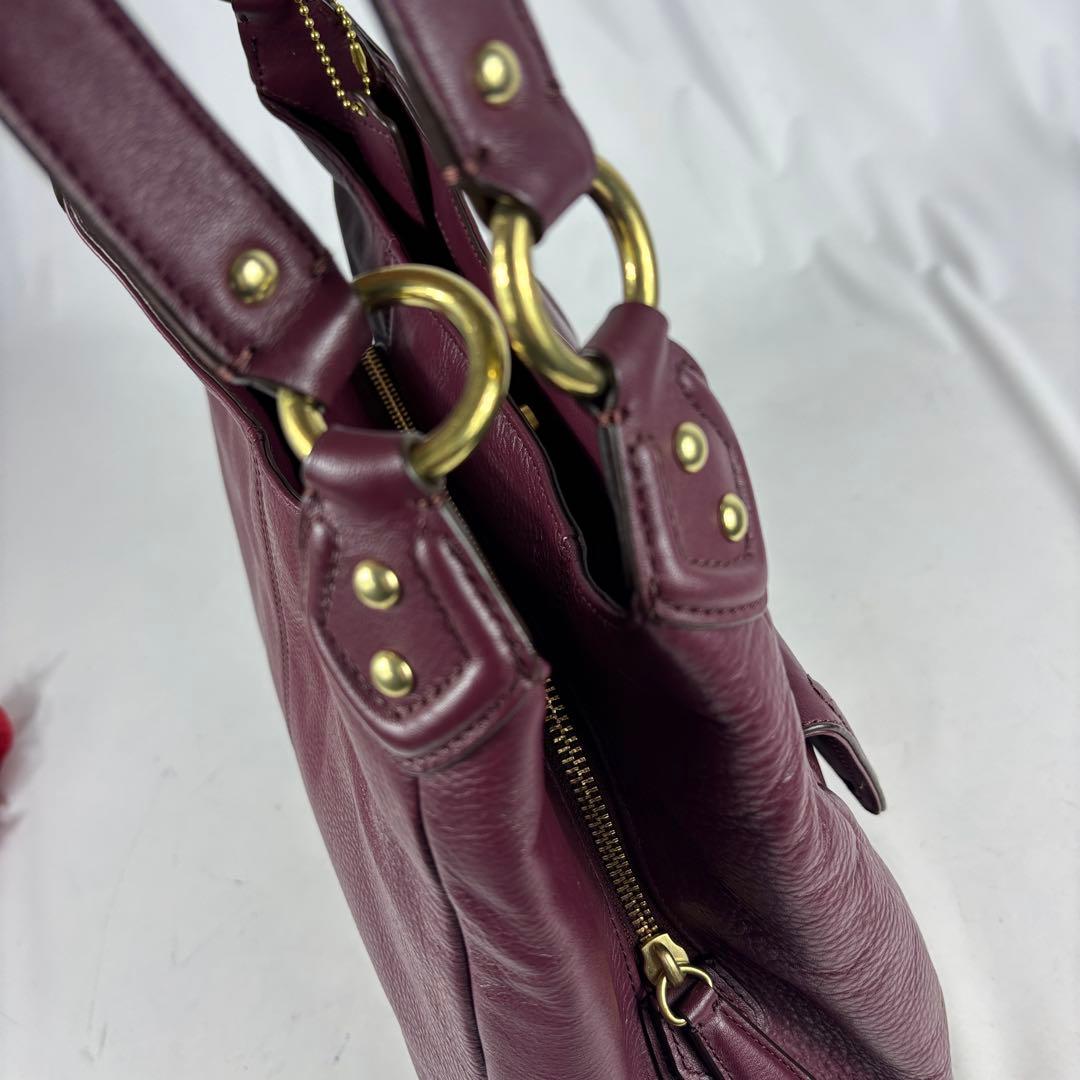 COACH 3室トートバッグ/イーディー ソーホー/キャンベルレザー/ボルドー