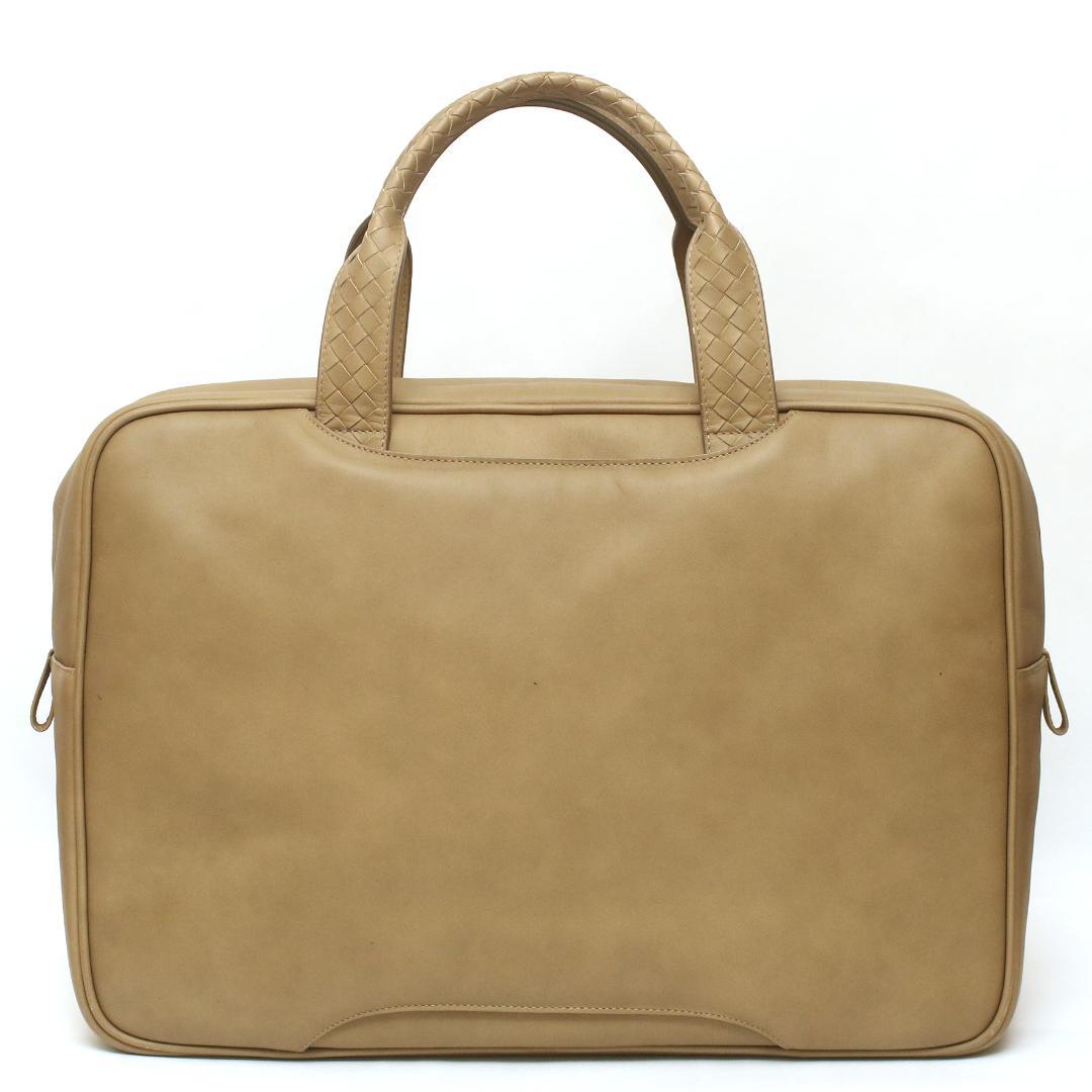 【美品】ボッテガ・ヴェネタ イントレチャート ベージュ ビジネスバッグ イタリー