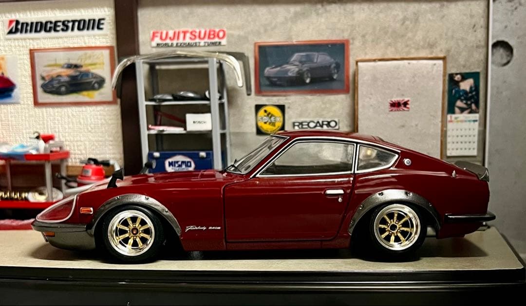 国産名車 1/24 フェアレディ 240ZG カスタム ジオラマ 旧車 ZⅡ
