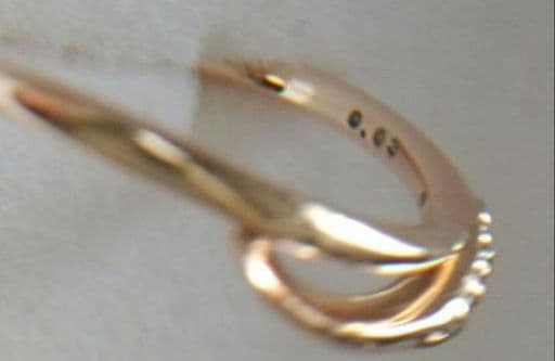 最終値下げ。K10　ウェーブ　ピンキーリング　ダイヤリング　 ３号