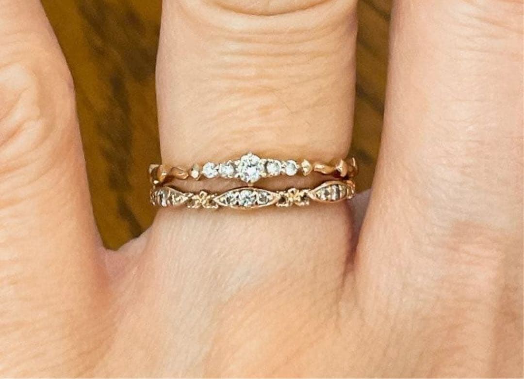 ageteアガット　ダイヤモンド装飾 リング