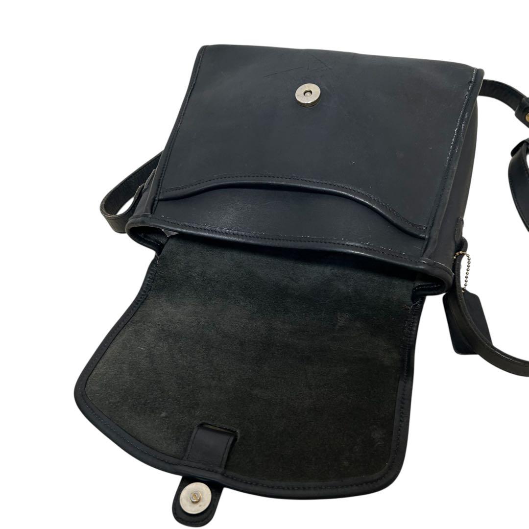 とし様OLD COACHショルダーバッグ レザー ドイツホック 黒 USA製