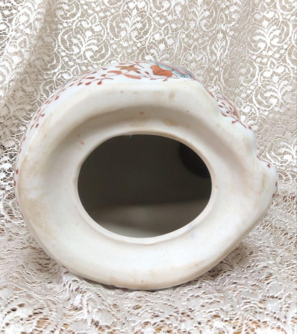 古伊万里 見返り猫 金彩赤絵 五彩絵付 置き物