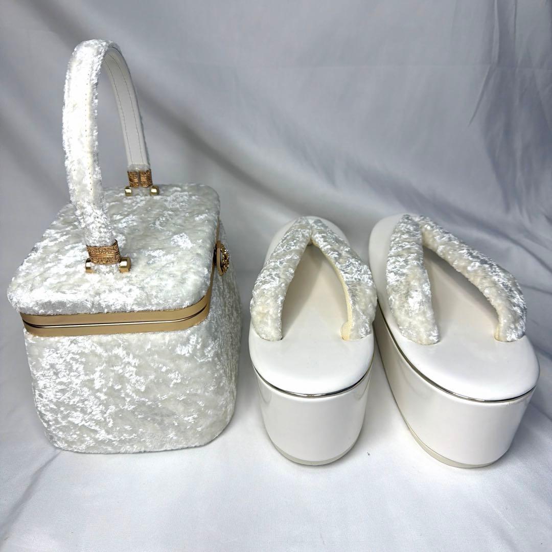 新品 2026年新作 白 草履 バッグ セット 振袖用 フリーサイズ ホワイト