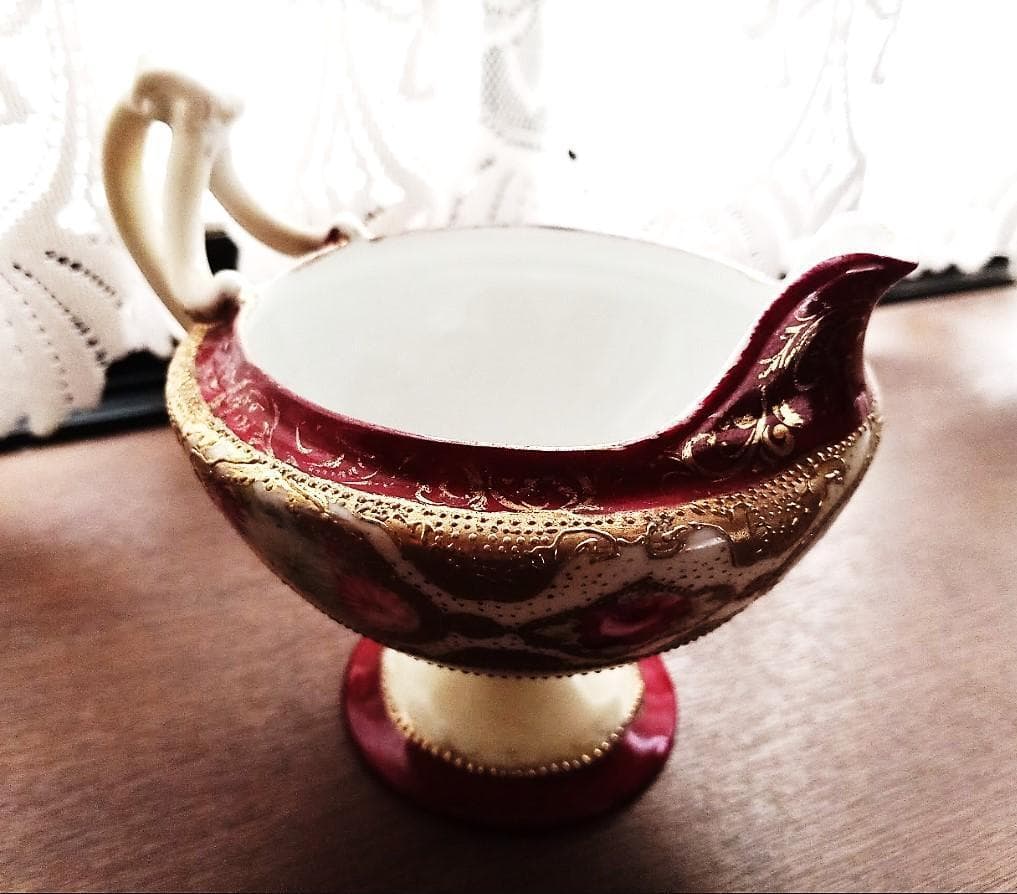 セール！豪華！オールドノリタケ　花文 金盛 大クリーマー メープルリーフ