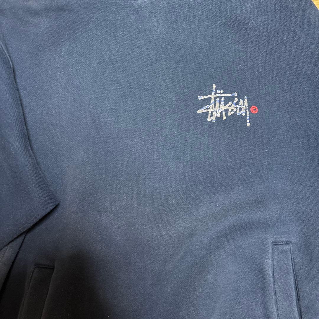Stussy ネイビー フード付きパーカー