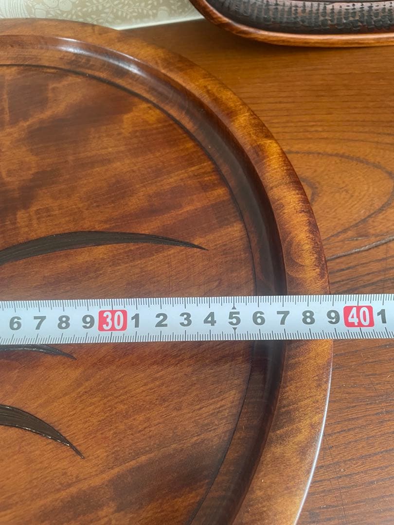 香川漆器 讃岐彫　花模様　飾り台　テーブル　机　卓上　台座　仙　漆　木工品　彫刻