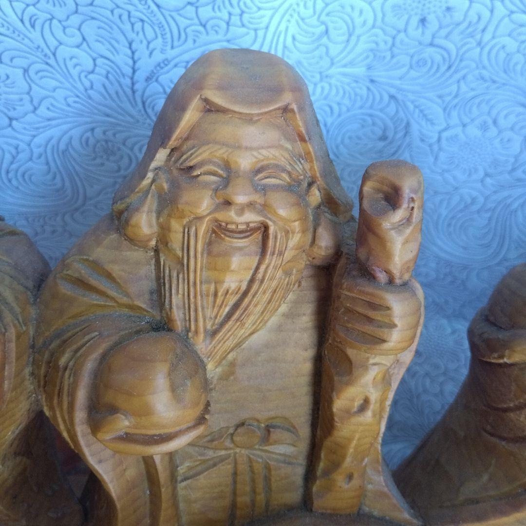 龍に乗った七福神 縁起物 中古品 木製 - メルカリ