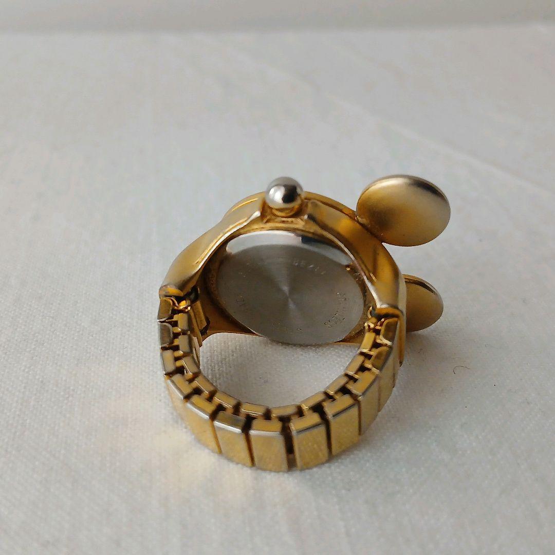 ディズニー ミッキー リングウォッチ ゴールドカラー クオーツ 指時計