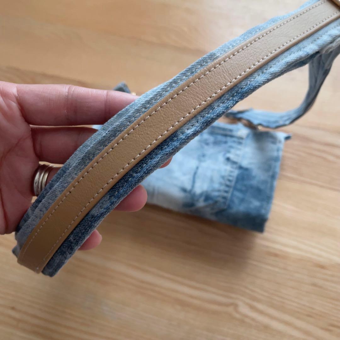 デニム リメイク フリルウォレット ショルダー 2点セット