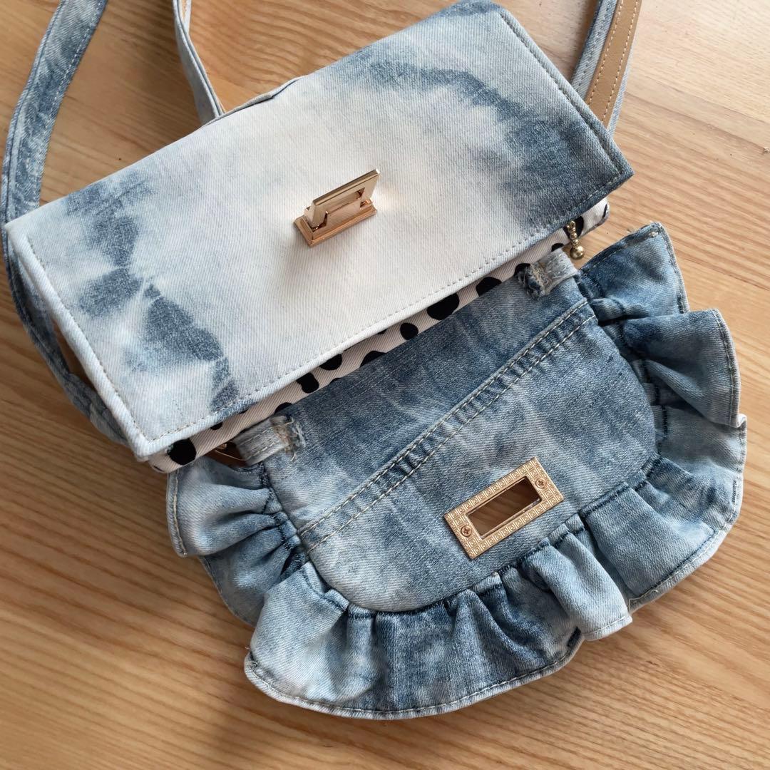 デニム リメイク フリルウォレット ショルダー 2点セット