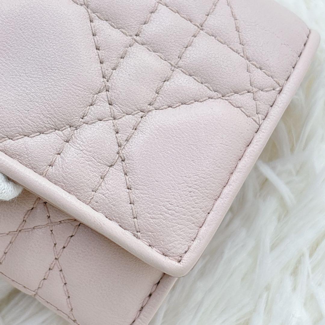 限定カラー♡クリスチャンディオール 折り財布 パウダーピンク カナージュ